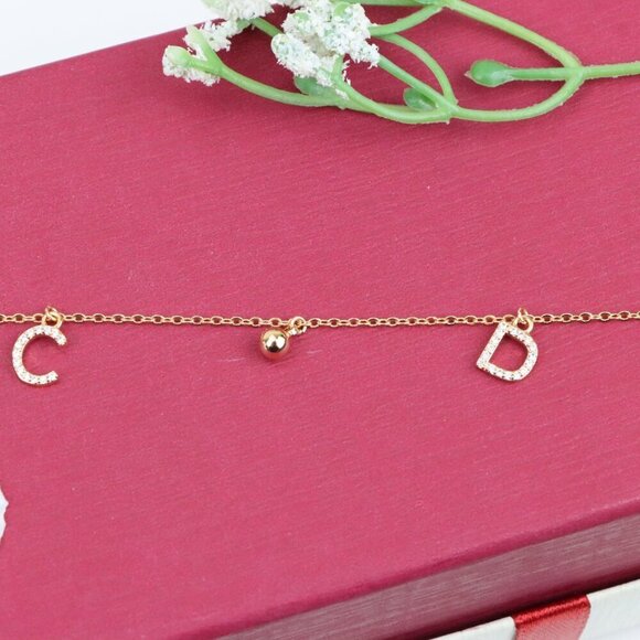 "Delicate Rose Gold Bracelet with CZ Charms & Adjustable Chain, XPBL0843 - Picture 11 of 12